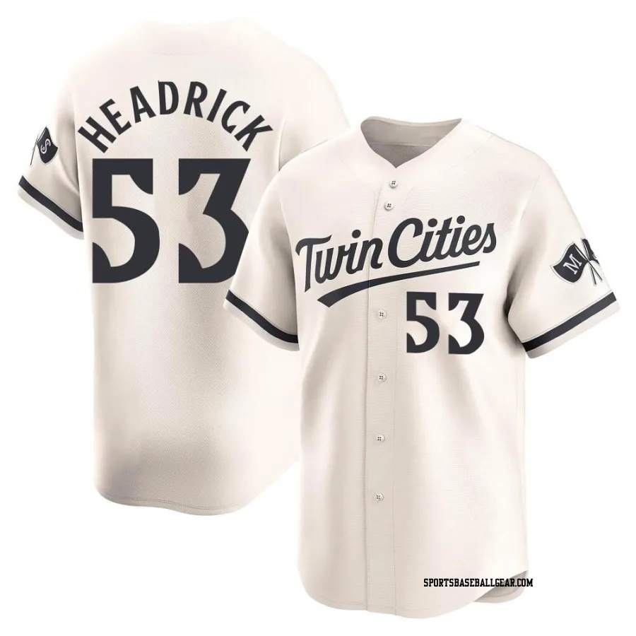 Brent Headrick Youth Minnesota Twins Cream Limited Alternate Jersey