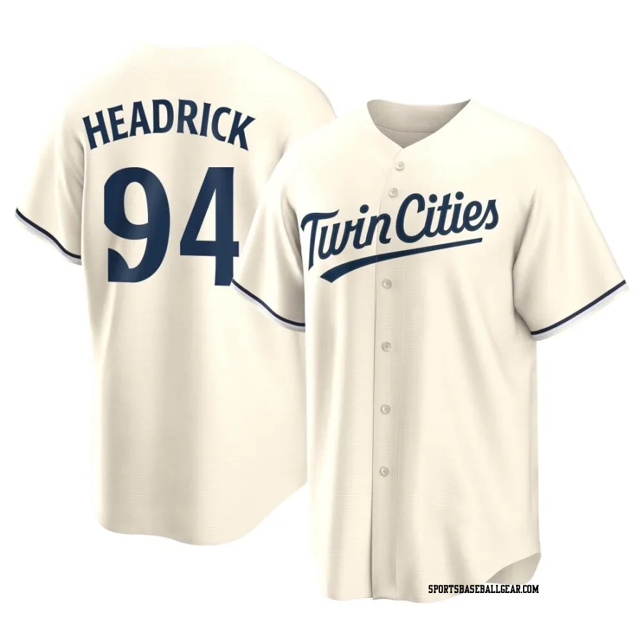 Brent Headrick Youth Minnesota Twins Cream Replica Alternate Jersey