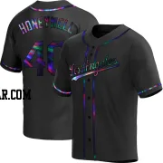 Brent Honeywell Men's Los Angeles Dodgers Black Holographic Replica Alternate Jersey