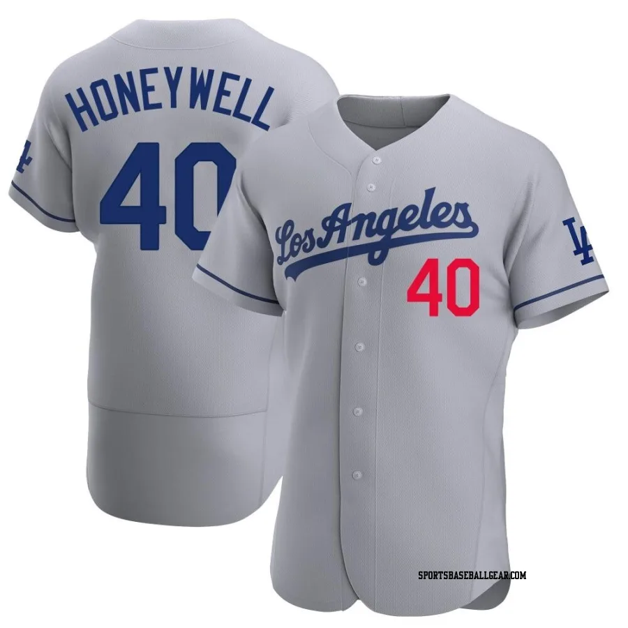 Brent Honeywell Men's Los Angeles Dodgers Gray Authentic Away Jersey