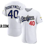 Brent Honeywell Men's Los Angeles Dodgers White/Gold Authentic 2021 Gold Program Player Jersey