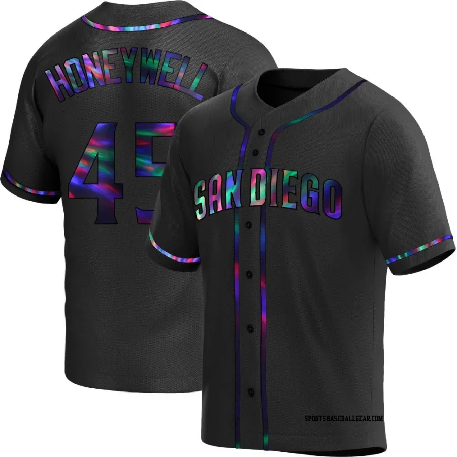 Brent Honeywell Men's San Diego Padres Black Holographic Replica Alternate Jersey