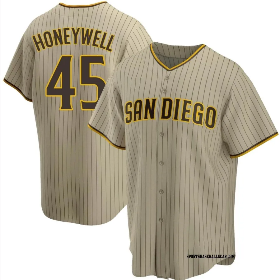 Brent Honeywell Men's San Diego Padres Sand/Brown Replica Alternate Jersey