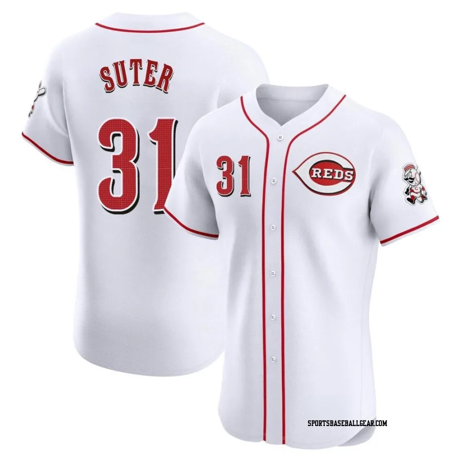 Brent Suter Men's Cincinnati Reds White Elite Home Jersey