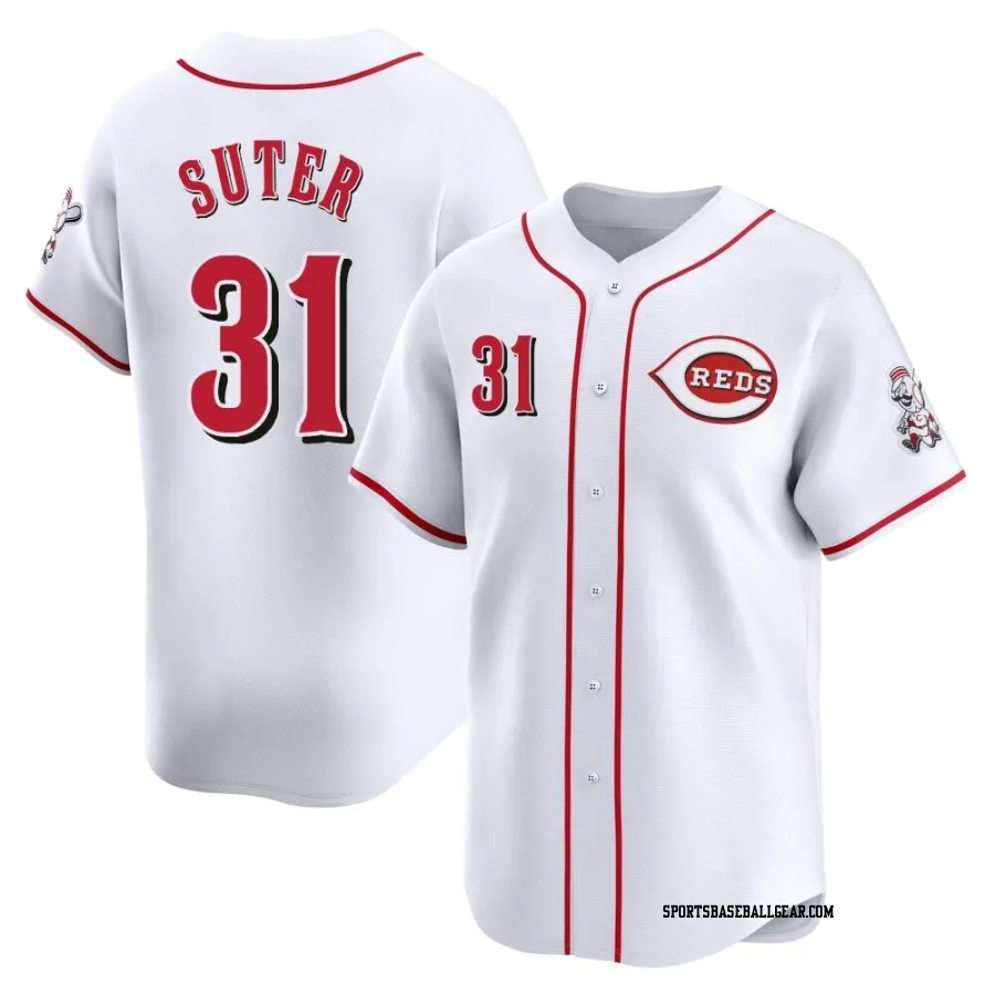 Brent Suter Men's Cincinnati Reds White Limited Home Jersey