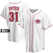 Brent Suter Men's Cincinnati Reds White Replica Home Jersey