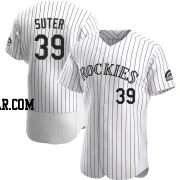 Brent Suter Men's Colorado Rockies White Authentic Home Jersey