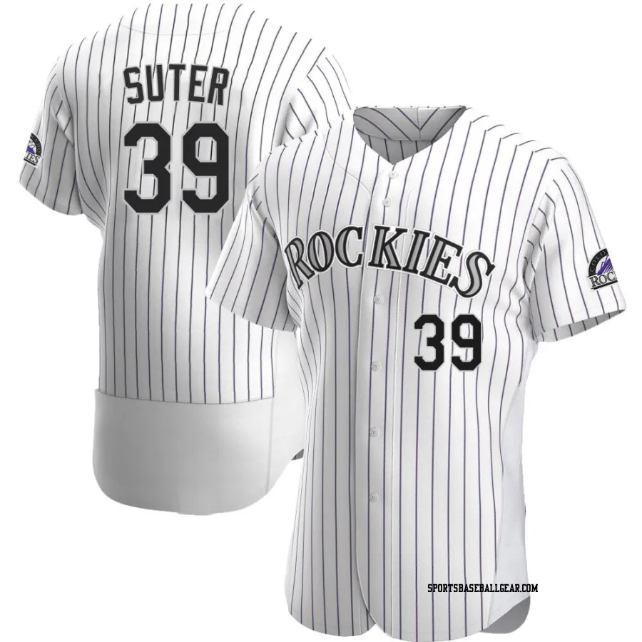 Brent Suter Men's Colorado Rockies White Authentic Home Jersey