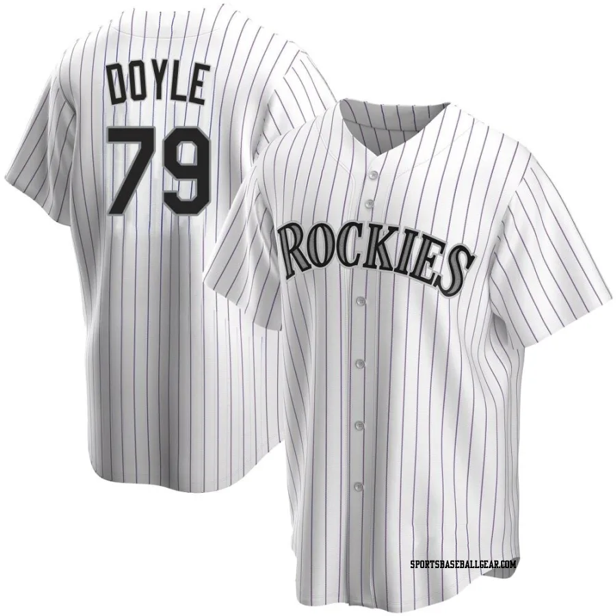 Brenton Doyle Youth Colorado Rockies White Replica Home Jersey