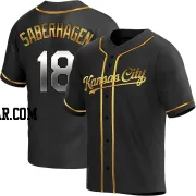 Bret Saberhagen Men's Kansas City Royals Black Golden Replica Alternate Jersey