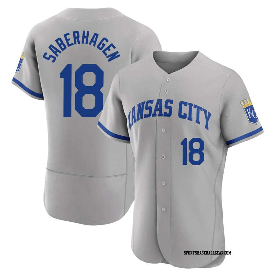 Bret Saberhagen Men's Kansas City Royals Gray Authentic 2022 Road Jersey