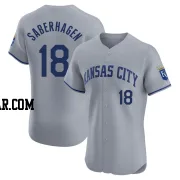 Bret Saberhagen Men's Kansas City Royals Gray Elite Road Jersey