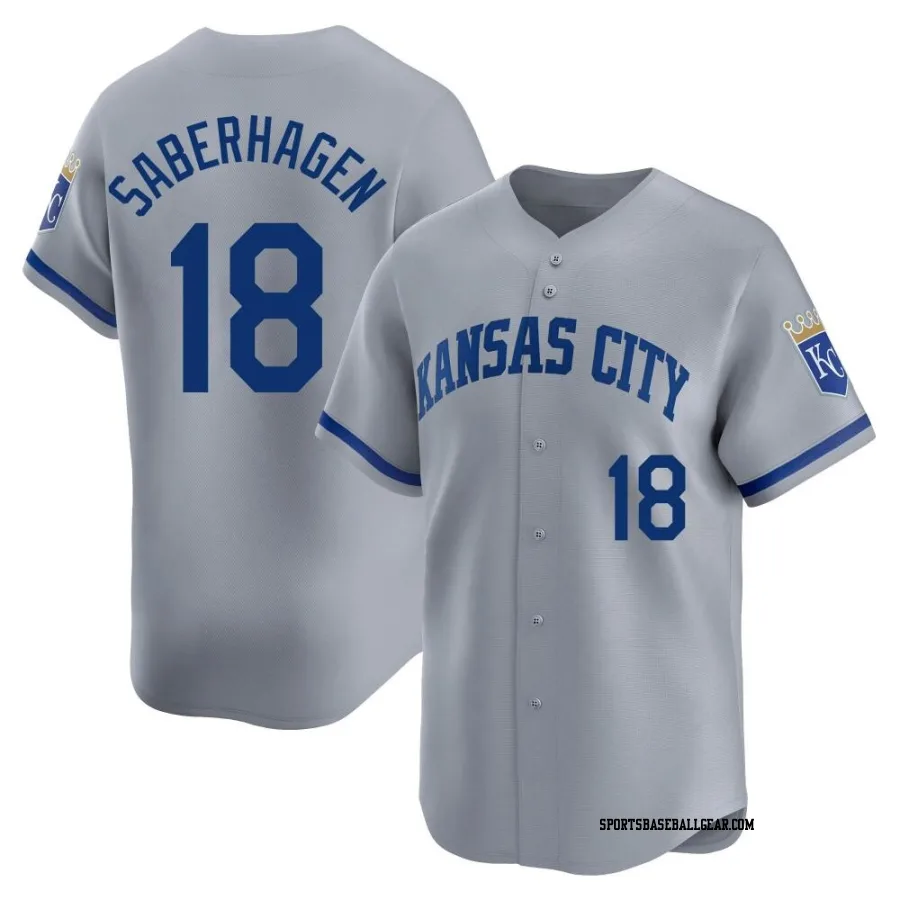 Bret Saberhagen Men's Kansas City Royals Gray Limited Away Jersey