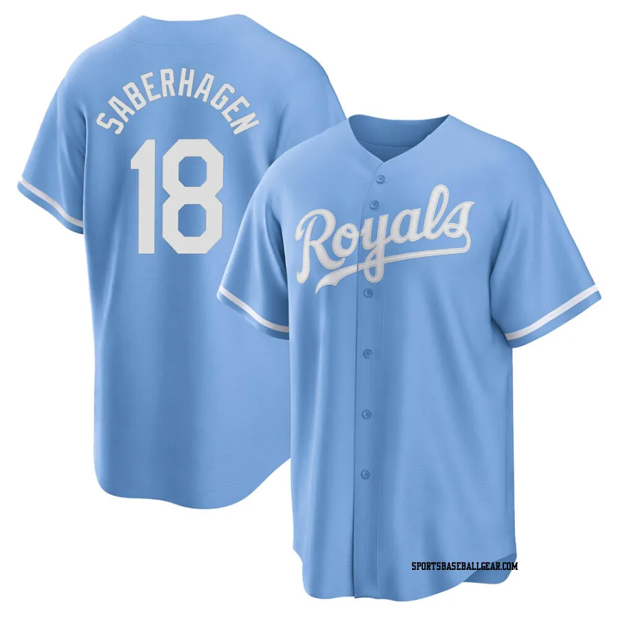 Bret Saberhagen Men's Kansas City Royals Light Blue Replica 2022 Alternate Jersey