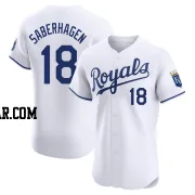 Bret Saberhagen Men's Kansas City Royals White Elite Home Jersey