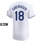 Bret Saberhagen Men's Kansas City Royals White Elite Home Jersey