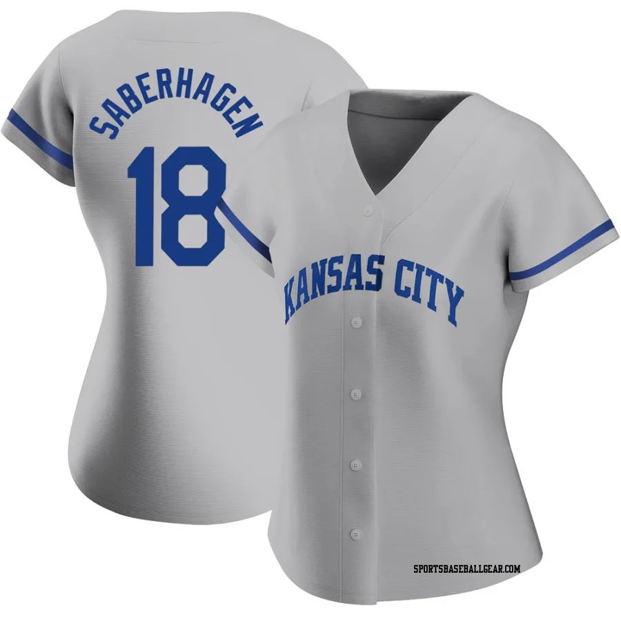 Bret Saberhagen Women's Kansas City Royals Gray Replica 2022 Road Jersey