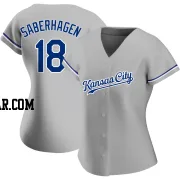 Bret Saberhagen Women's Kansas City Royals Gray Replica Road Jersey