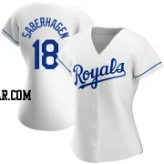 Bret Saberhagen Women's Kansas City Royals White Authentic Home Jersey