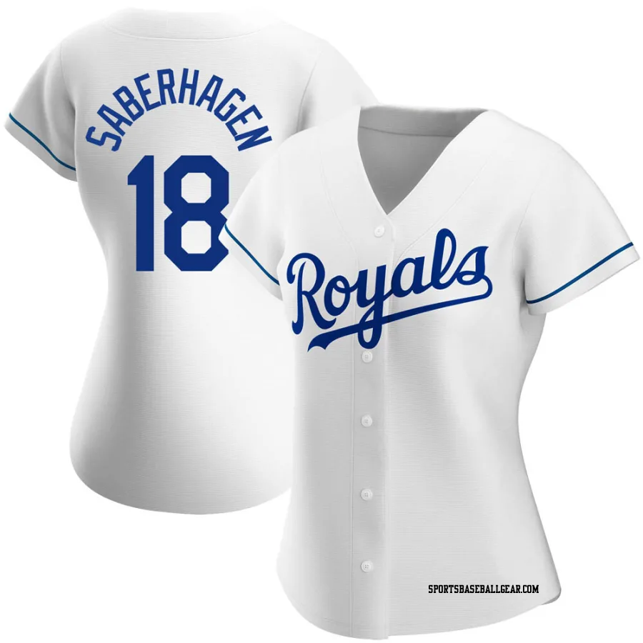 Bret Saberhagen Women's Kansas City Royals White Authentic Home Jersey