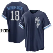 Bret Saberhagen Youth Kansas City Royals Navy Replica 2022 City Connect Jersey