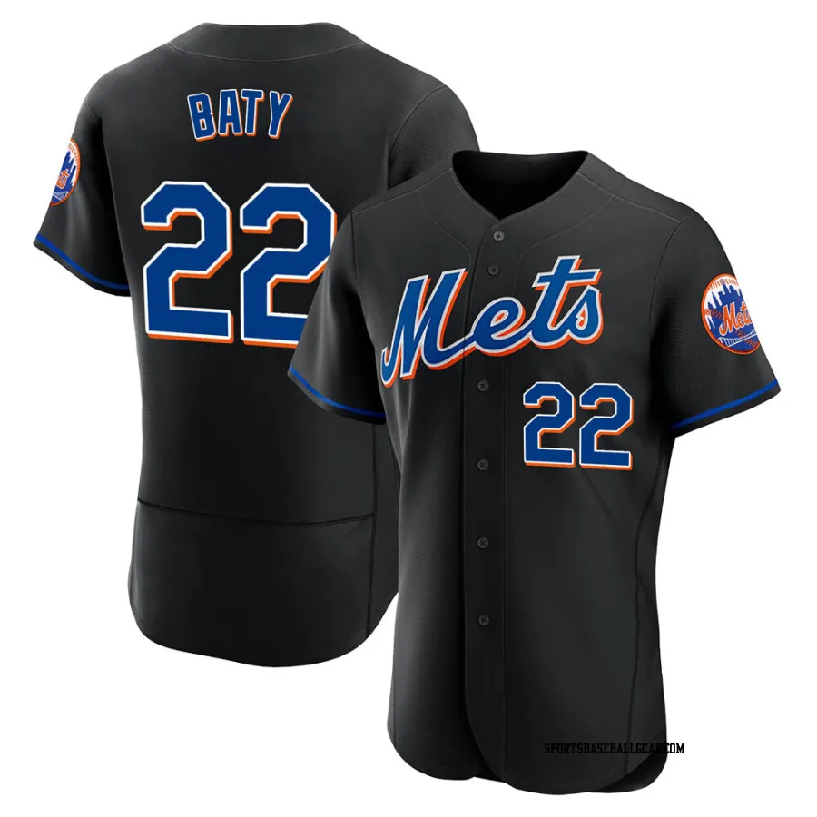 Brett Baty Men's New York Mets Black Authentic 2022 Alternate Jersey