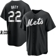 Brett Baty Men's New York Mets Black/White Replica Jersey