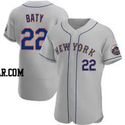 Brett Baty Men's New York Mets Gray Authentic Road Jersey