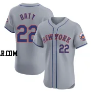 Brett Baty Men's New York Mets Gray Elite Road Jersey