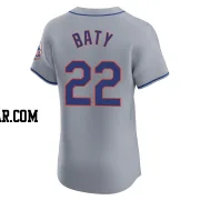 Brett Baty Men's New York Mets Gray Elite Road Jersey