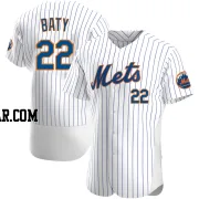 Brett Baty Men's New York Mets White Authentic Home Jersey