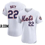 Brett Baty Men's New York Mets White Elite Home Jersey