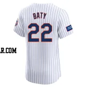 Brett Baty Men's New York Mets White Elite Home Patch Jersey