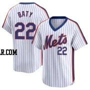 Brett Baty Men's New York Mets White Limited Cooperstown Collection Jersey