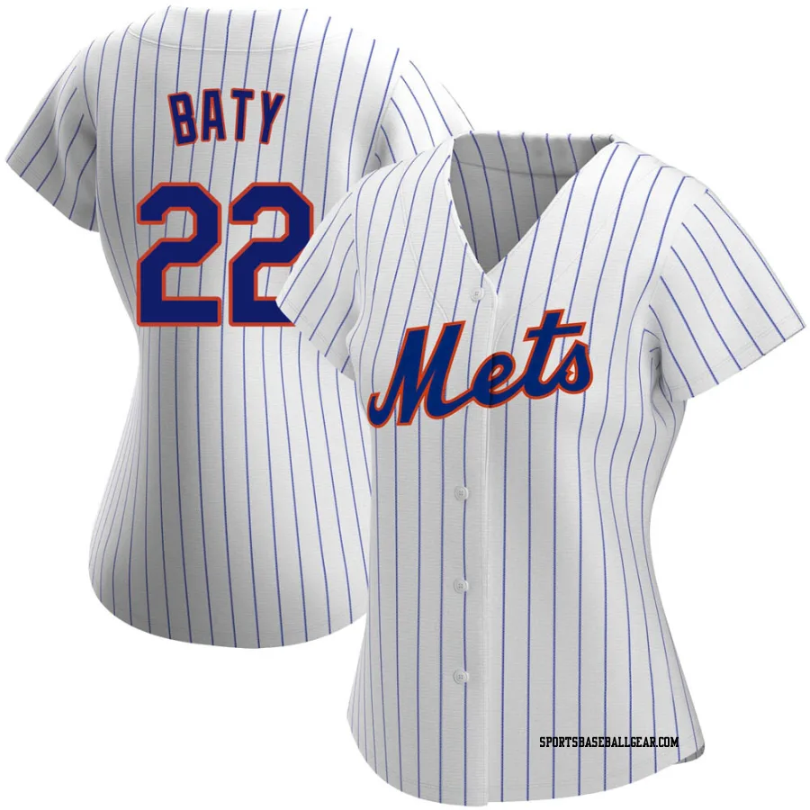 Brett Baty Women's New York Mets White Authentic Home Jersey