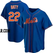 Brett Baty Youth New York Mets Royal Replica Alternate Jersey