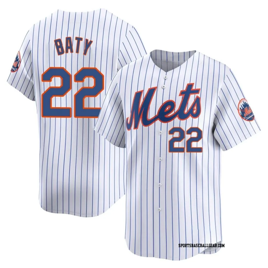 Brett Baty Youth New York Mets White Limited Home Jersey