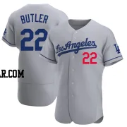 Brett Butler Men's Los Angeles Dodgers Gray Authentic Away Jersey