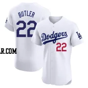 Brett Butler Men's Los Angeles Dodgers White Elite Home Jersey