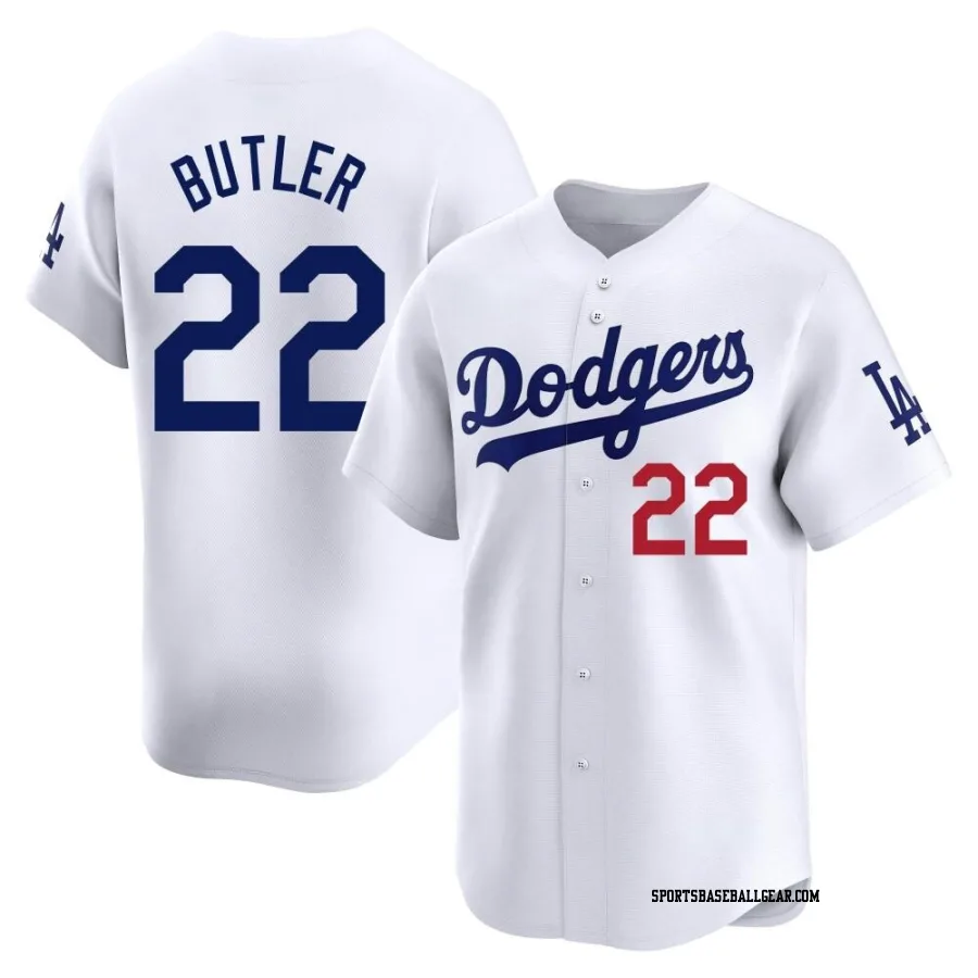 Brett Butler Men's Los Angeles Dodgers White Limited Home Jersey