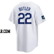 Brett Butler Men's Los Angeles Dodgers White Replica 2024 World Tour Seoul Series Home Jersey