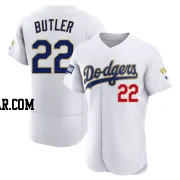 Brett Butler Men's Los Angeles Dodgers White/Gold Authentic 2021 Gold Program Player Jersey