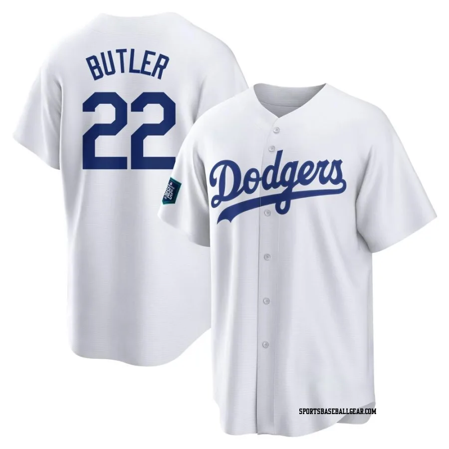 Brett Butler Youth Los Angeles Dodgers White Replica 2024 World Tour Seoul Series Home Jersey