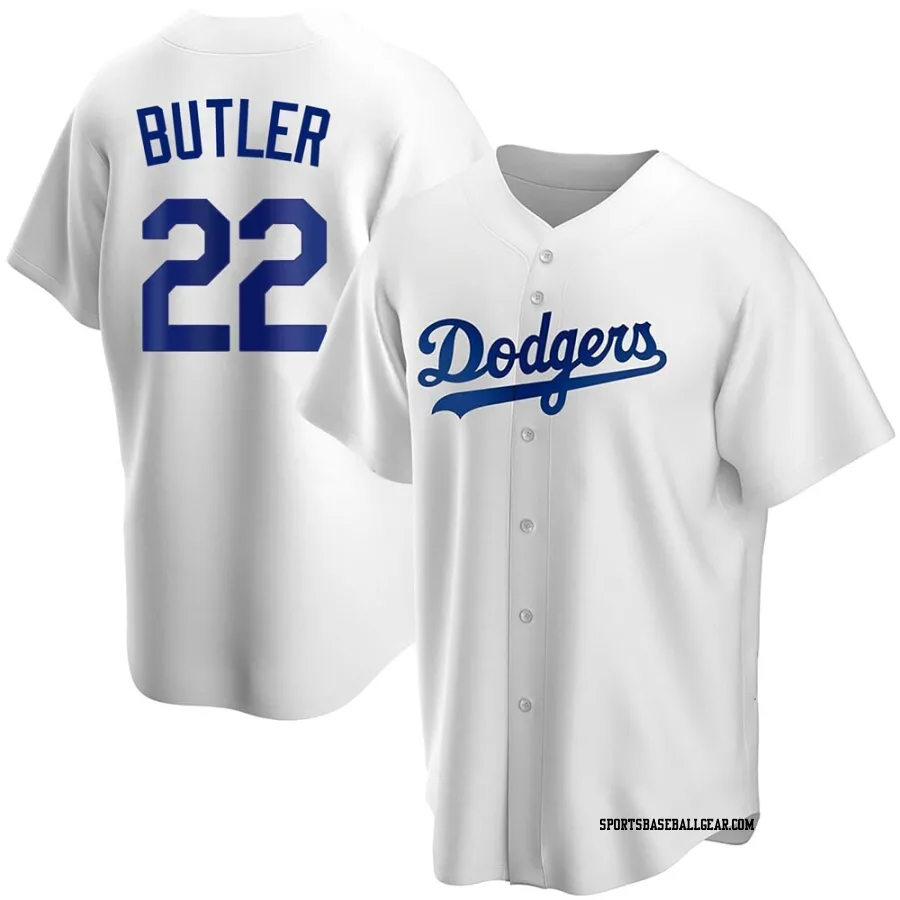 Brett Butler Youth Los Angeles Dodgers White Replica Home Jersey