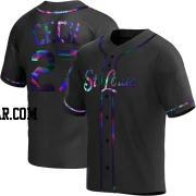 Brett Cecil Men's St. Louis Cardinals Black Holographic Replica Alternate Jersey