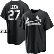 Brett Cecil Men's St. Louis Cardinals Black/White Replica Jersey