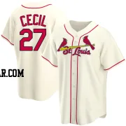 Brett Cecil Men's St. Louis Cardinals Cream Replica Alternate Jersey