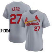 Brett Cecil Men's St. Louis Cardinals Gray Elite Road Jersey