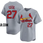 Brett Cecil Men's St. Louis Cardinals Gray Limited Away Jersey