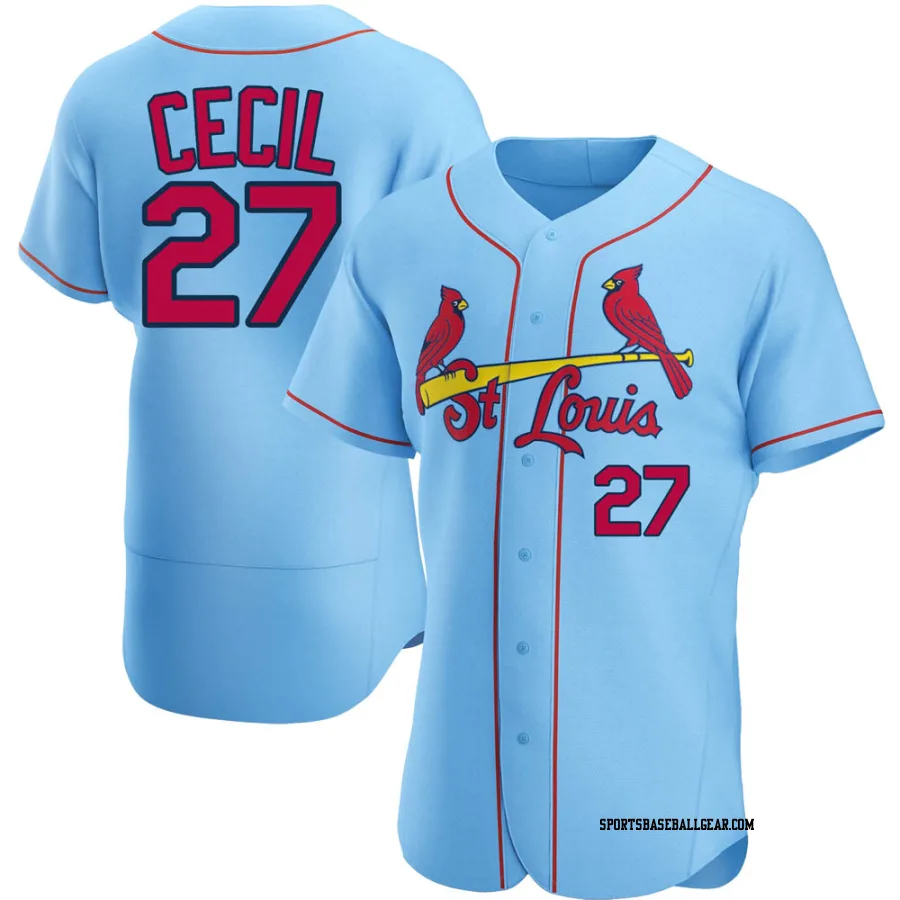 Brett Cecil Men's St. Louis Cardinals Light Blue Authentic Alternate Jersey